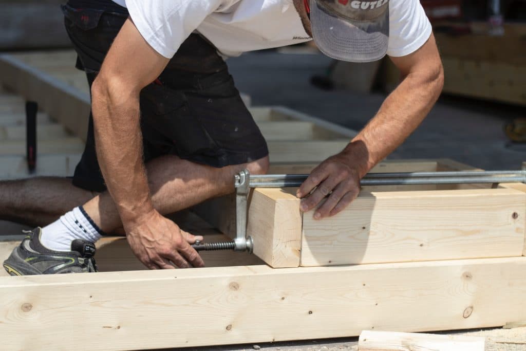 Man working with wood